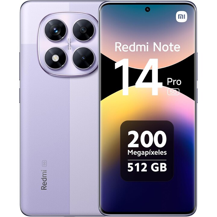 Xiaomi Redmi Note 14 Pro 5G, 12+512GB, 200MP AI camera, 5110mAh battery, AI features, Purple