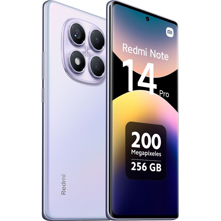 Xiaomi Redmi Note 14 Pro, Smartphone 4G 8+256GB, 50 Millones de Píxeles, Función NFC, Morado
