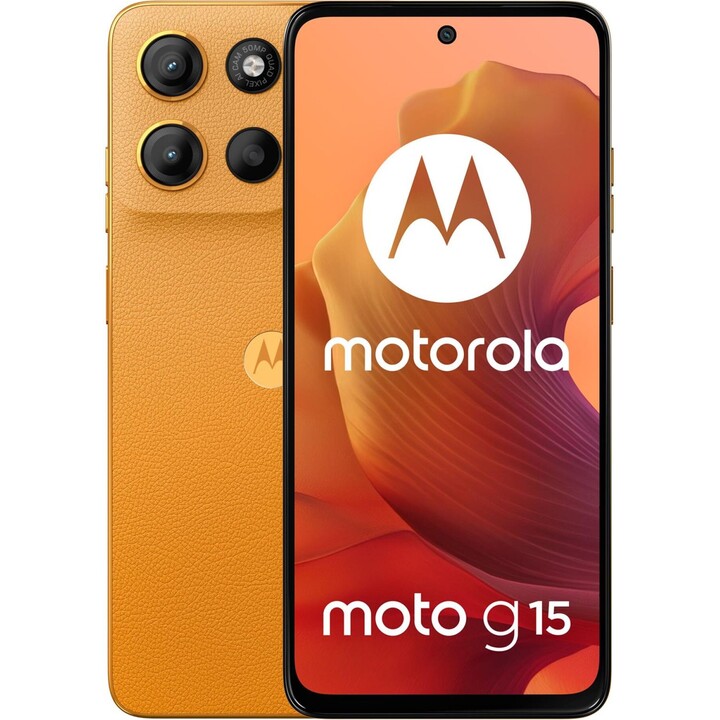 Motorola Moto G15 17,1cm (6.72), 8GB 128GB, 4G Dual SIM Smartphone, Android 15, USB Type C, 5200mAh, Orange