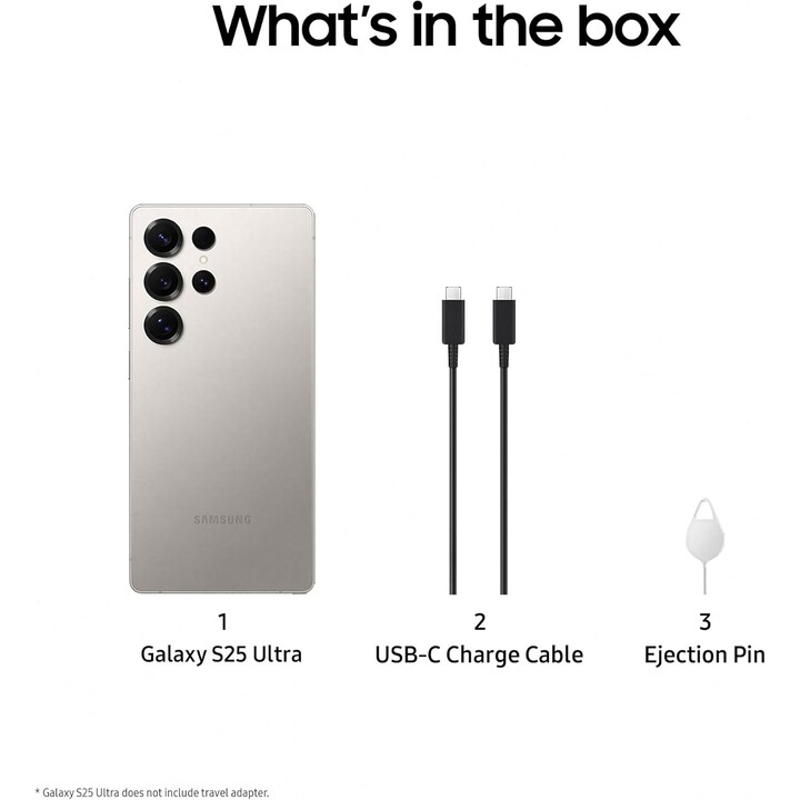 Samsung Galaxy S25 Ultra S938, 12 Go + 512 Go, Galaxy AI, 200MP Camera, S Pen inclus, gris titane