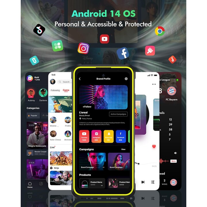 Ulefone Armor X31 Pro 5G, Rugged Phone, 16GB+256GB, Android 14, 6.56, 120Hz, 64MP+25MP+16MP Camera, 6050mAh, Orange