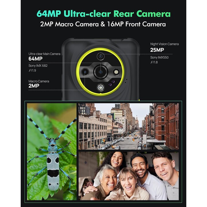Ulefone Armor X31 Pro 5G, Rugged Phone, 16GB+256GB, Android 14, 6.56, 120Hz, 64MP+25MP+16MP Camera, 6050mAh, Orange
