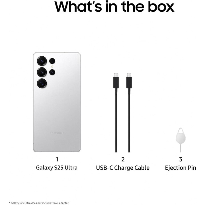 Samsung Galaxy S25 Ultra S938, 12 GB+256 GB, Galaxy AI, Câmera de 200mp, S Pen incluído, Titanium Prata