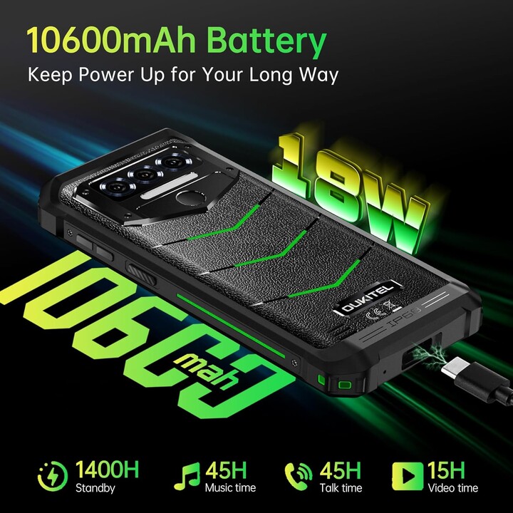 Smartphone Oukitel WP38 6 GB 256 GB Dual SIM Green