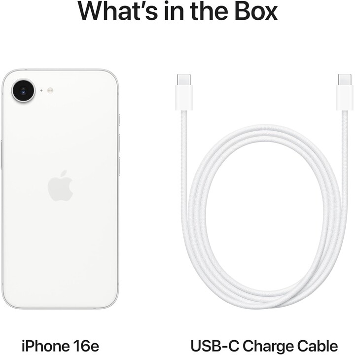 Apple iPhone 16e 256GB, teléfono móvil 5G, pantalla Super Retina XDR de 6.1 pulgadas, blanco