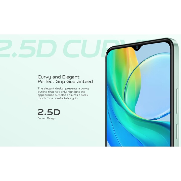 Vivo Y03, 4GB 128GB, 6.56 LCD Smartphone, Mediatek Helio G85, 5000mAh, Gem Green