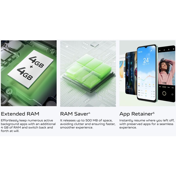 Vivo Y03, 4GB 128GB, 6.56 LCD Smartphone, Mediatek Helio G85, 5000mAh, Gem Green