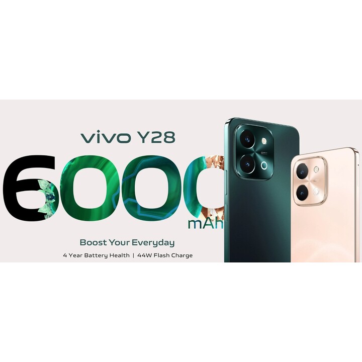 VIVO Y28, Android 14 Smartphone, 8GB+256GB, 6000mAh, 50MP, 6.68 Inch Screen, Dual SIM, Green