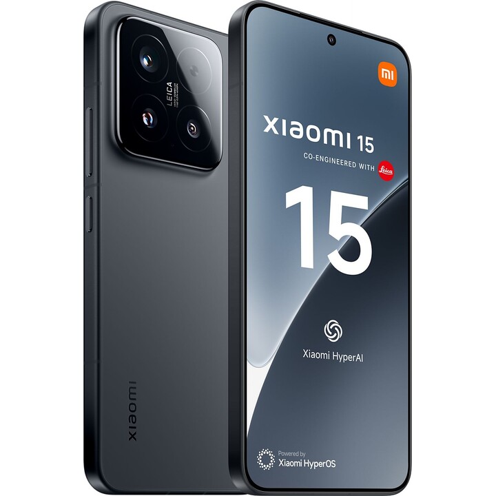 Xiaomi 15, 5G Smartphone, 12+256GB, 50MP Leica camera, 5240mAh battery, 90W HyperCharge, HyperAI, Black
