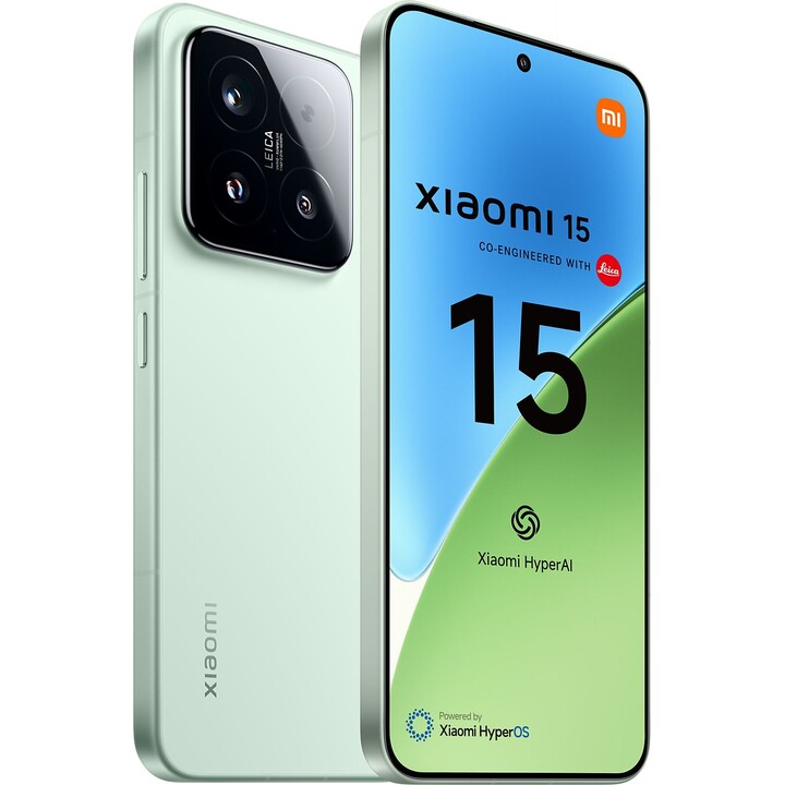 Xiaomi 15, 5G Smartphone, 12+256GB, 50MP Leica main camera, 5240mAh battery, 90W HyperCharge, HyperAI, Green