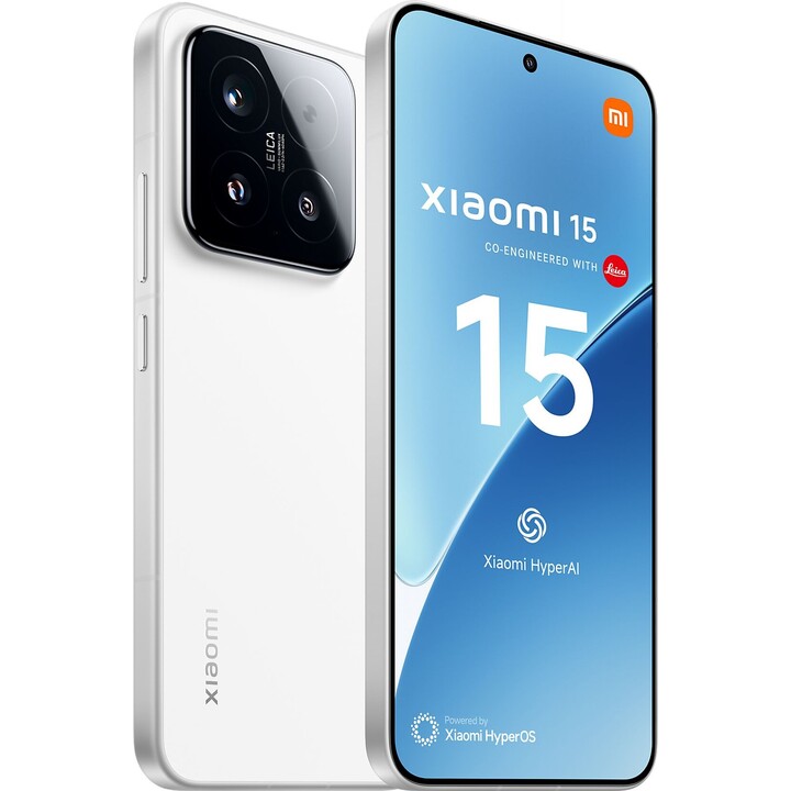 Xiaomi 15, 5G Smartphone, 12+512GB, cámara Leica 50mp, batería de 5240 mAh, 90W HyperCarge, Hyperai, Blanco