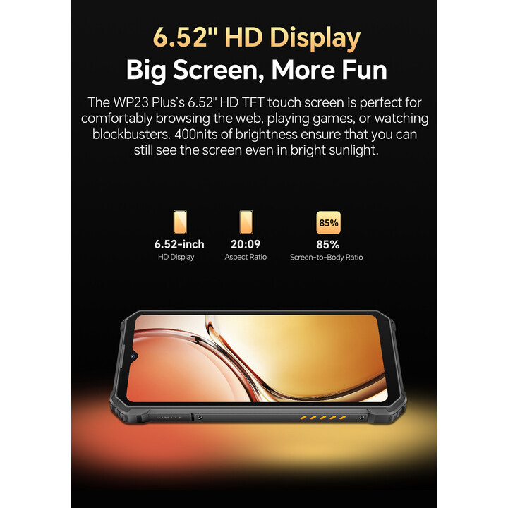 Oukitel WP23 Plus, 8GB 256GB, 6.52 IPS HD+, 10600mAh, Grey