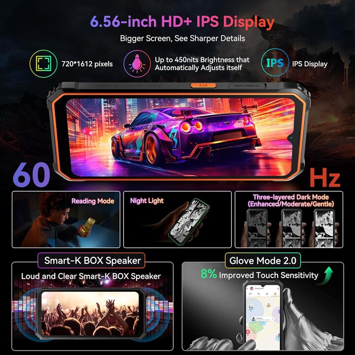 Blackview BV4800 Pro 6.56 Inch 4GB 128GB 8 Megapixels Dual Sim Orange Rugged