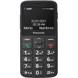 Panasonic KX-TU160EXB, botón SOS, llaves de retroiluminación grandes, compatibilidad de audífonos, Bluetooth, negro