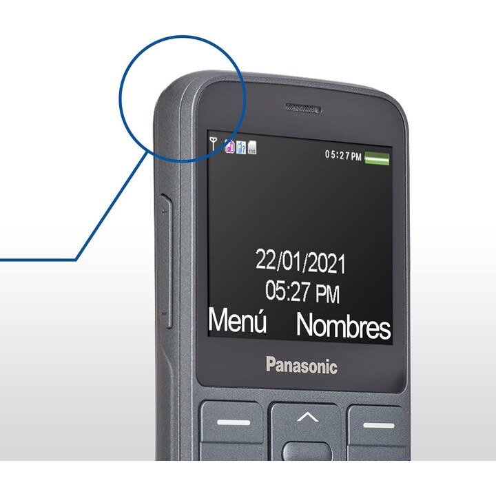 Panasonic KX-TU160EXB, botón SOS, llaves de retroiluminación grandes, compatibilidad de audífonos, Bluetooth, negro