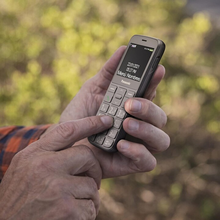 Panasonic KX-TU160EXB, botón SOS, llaves de retroiluminación grandes, compatibilidad de audífonos, Bluetooth, negro