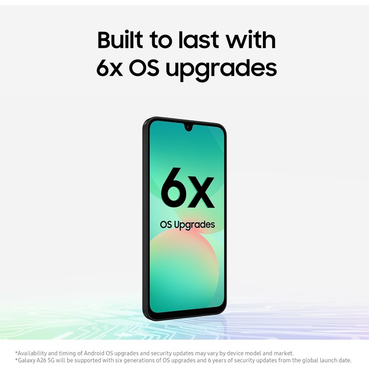 Samsung Galaxy A26 A266, 8+256 GB, smartphone 5G, inteligência incrível, câmera de 50MP, preto
