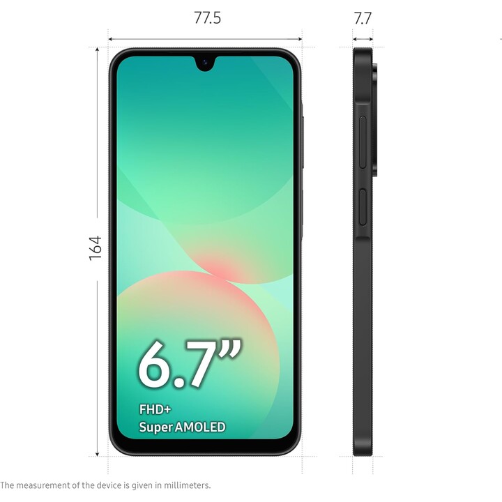Samsung Galaxy A26 A266, 8+256 GB, smartphone 5G, inteligência incrível, câmera de 50MP, preto