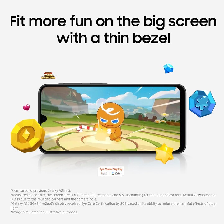 Samsung Galaxy A26 A266, 8+256 GB, smartphone 5G, inteligência incrível, câmera de 50MP, preto