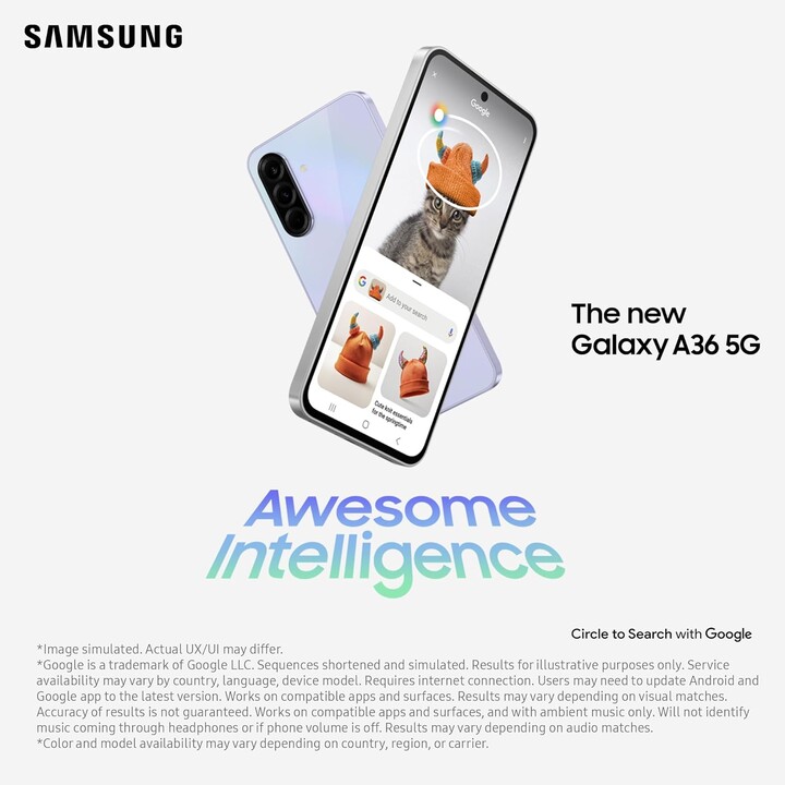 Samsung Galaxy A36 A366 5G, 8+256 GB, 6,7 FHD+ Super AMOLED, Qualcomm Snapdragon 6 Gen 3, 5000 mAh, Black