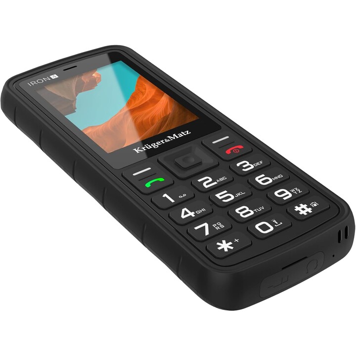 Kruger&Matz IRON 4, 4G Phone, 48MB RAM 128MB, IP68/IP69K, KM0467, Black