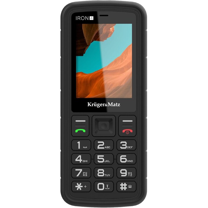 Kruger&Matz IRON 4, 4G Phone, 48MB RAM 128MB, IP68/IP69K, KM0467, Black