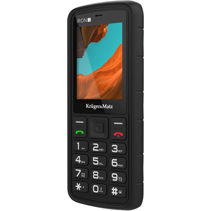 Kruger&Matz IRON 4, 4G Phone, 48MB RAM 128MB, IP68/IP69K, KM0467, Black