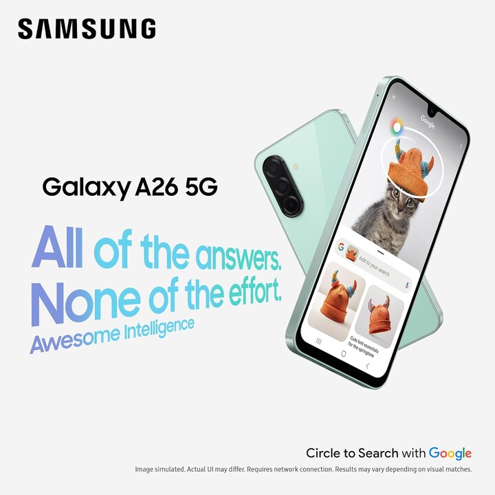 Samsung Galaxy A26 A266, 6+128GB, 5G Smartphone, inteligencia impresionante, cámara de 50mp, negro