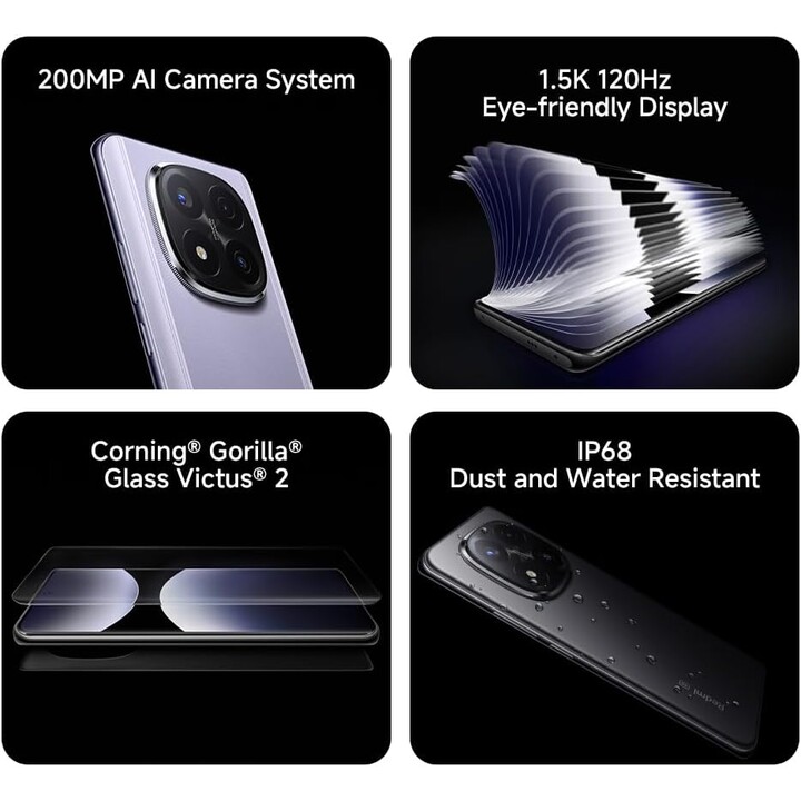 Xiaomi Redmi Note 14 Pro Plus 5G, 12+256 GB, fotocamera AI da 200 MP, hypercharge da 120 W, caratteristiche di intelligenza arti