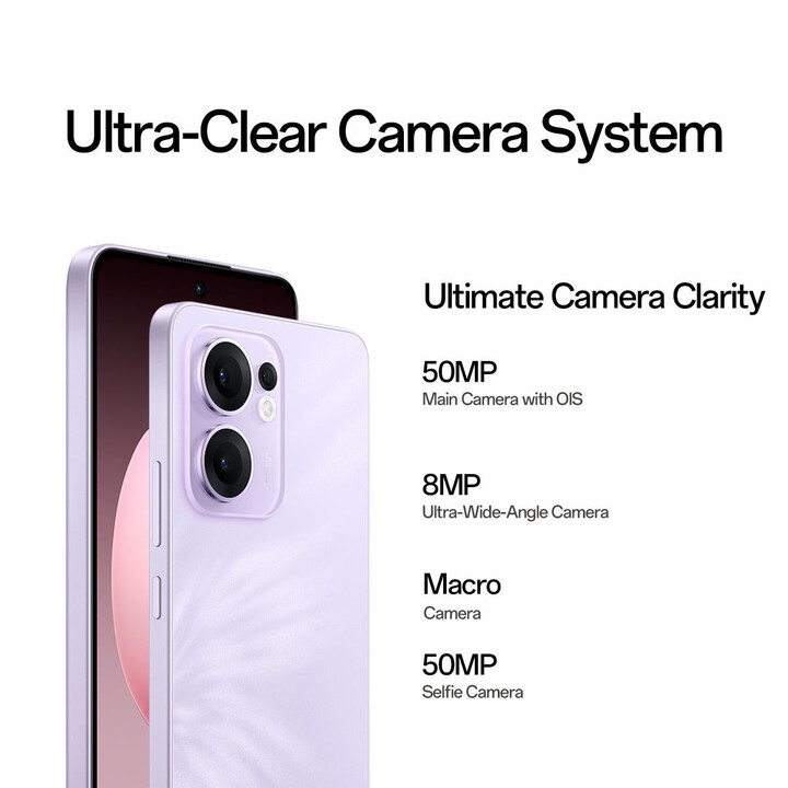 Oppo Reno13 F 5G, 8 + 256 Go, smartphone avec IA, 6,67 écran AMOLED, violet