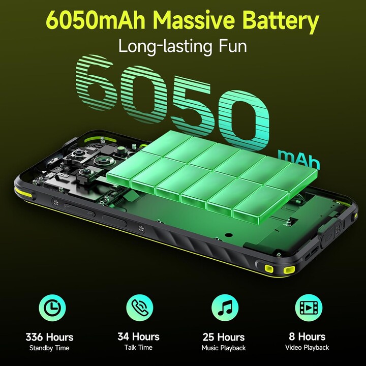 Ulefone Armor X31, 12GB+128GB, Rugged Phone, 48MP+20MP Main Camera, 6050mAh, 6.56 Display, Black