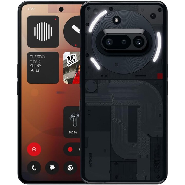 Nothing Phone 3A, 128 Go, 32 MP Camera frontal, 30x Ultra Zoom, 50W Charge rapide, 6,77 FHD + AMOLED Affichage, noir