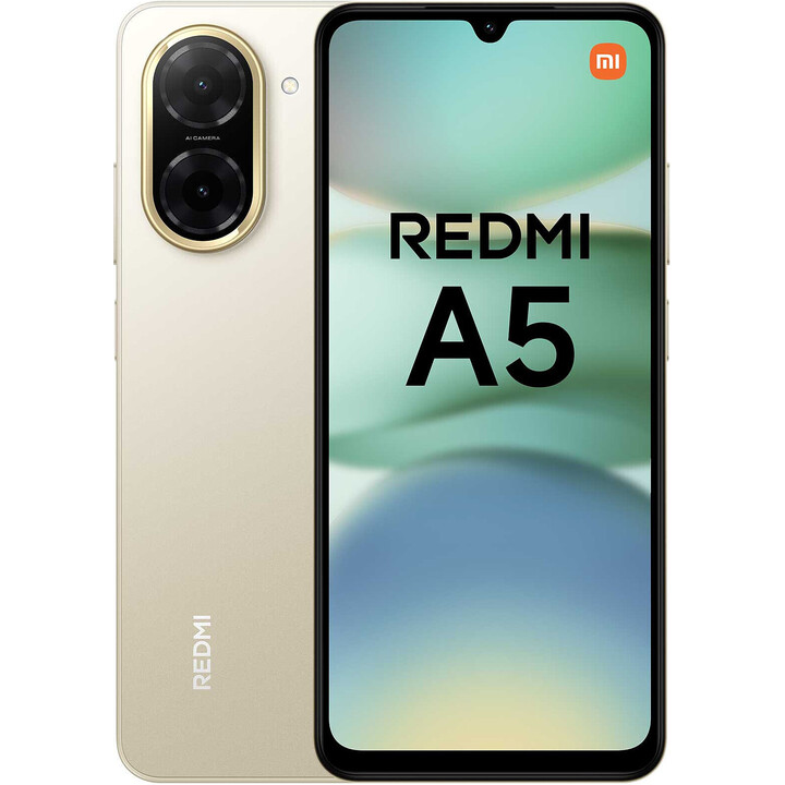Xiaomi Redmi A5 4G Smartphone, 4+128GB, Gold, 6.88 Large Display, 32MP Main Camera, 5200mAh Battery