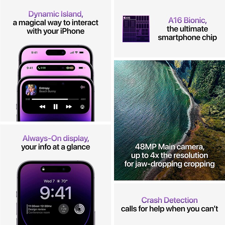 Apple iPhone 14 Pro Max 128 Go Argent - rénové
