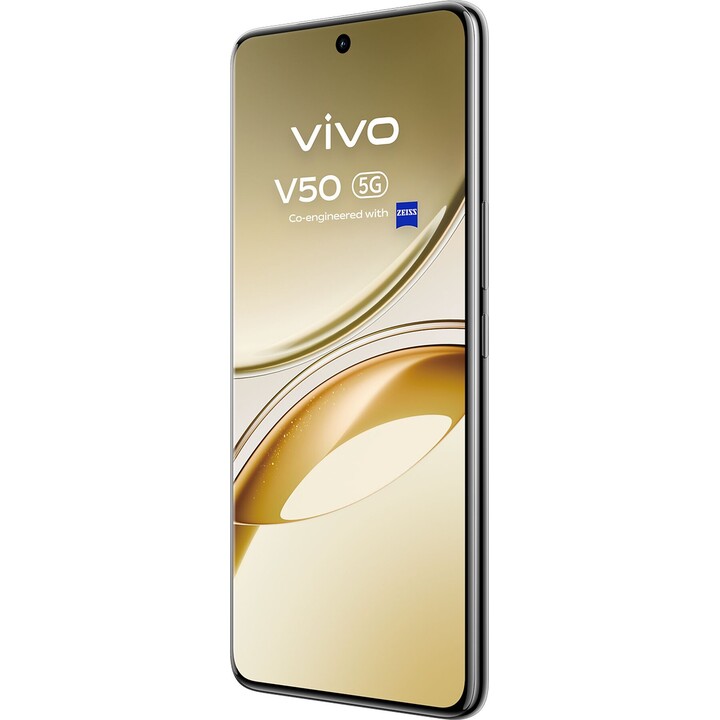 Vivo V50 5G, 12+12 GB RAM, 512 GB, Zeiss 50+50 MP Professionelle Kamera, 4K -Video, 90 -W -Blitzladung, 6,77 Amoled, IP69, Schwa
