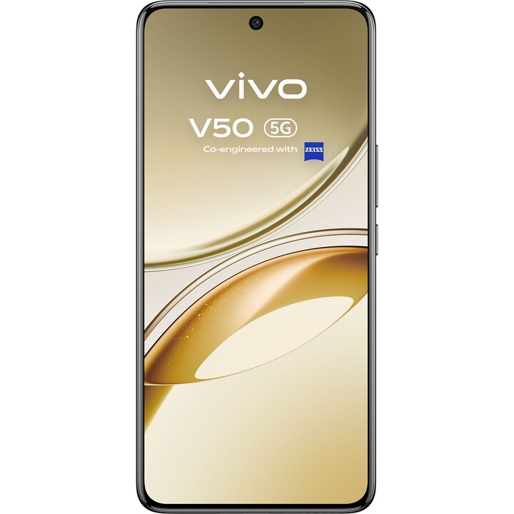 Vivo V50 5G, 12+12 GB RAM, 512 GB, Zeiss 50+50 MP Professionelle Kamera, 4K -Video, 90 -W -Blitzladung, 6,77 Amoled, IP69, Schwa