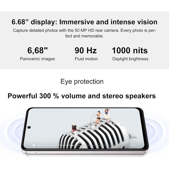 Vivo Y19s, 8+8GB RAM, 256GB ROM, Dual SIM, 50MP, 6.68 Super Bright Screen, 5150mAh, 44W FlashCharge, IP64, Silver