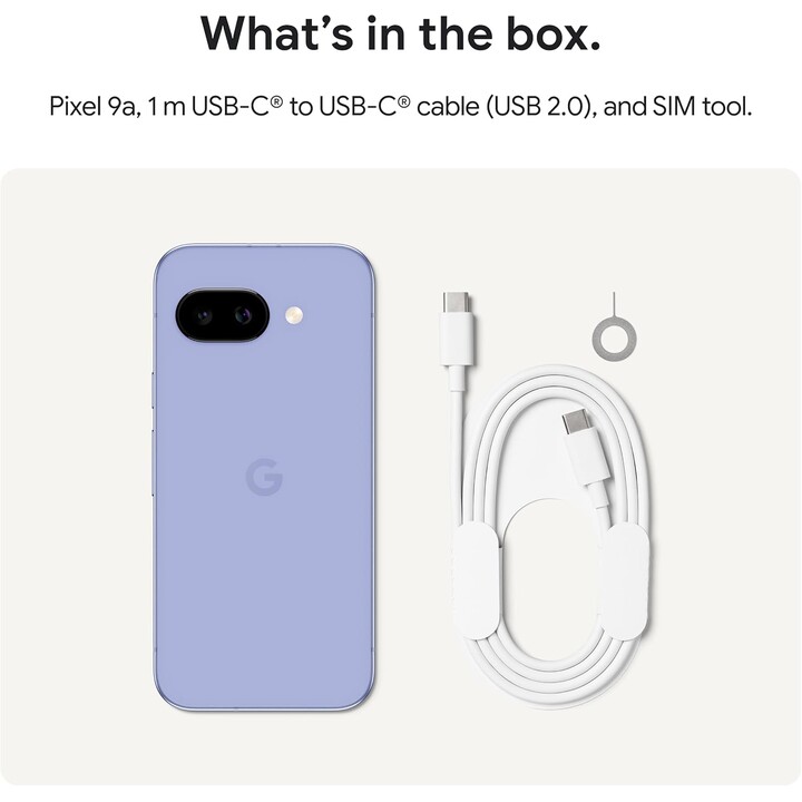 Google Pixel 9A, 8 + 128 Go, 5G, Caméra AI, Bluetooth, WiFi 6E, USB, NFC, Obsidian Noir