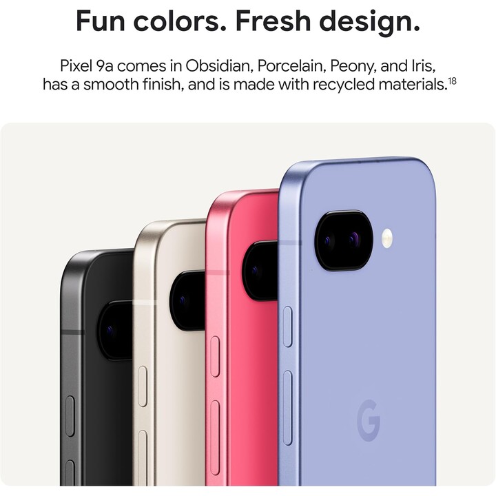 Google Pixel 9A, 8 + 128 Go, 5G, Caméra AI, Bluetooth, WiFi 6E, USB, NFC, Obsidian Noir