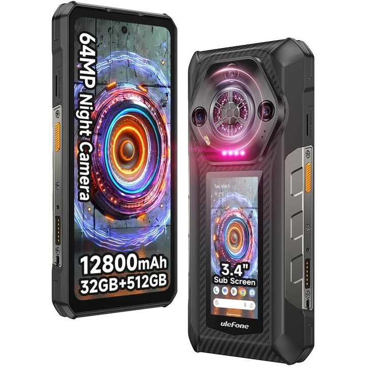 Ulefone Armor 30 Pro 5G, 32GB+512GB, 6.95 inch FHD 120Hz + 3.4 inch Display, 12800mAh 66W, 50MP+50MP+64MP+32MP
