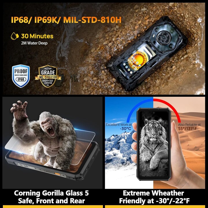 Ulefone Armor 30 Pro 5G, 32GB+512GB, 6.95 inch FHD 120Hz + 3.4 inch Display, 12800mAh 66W, 50MP+50MP+64MP+32MP