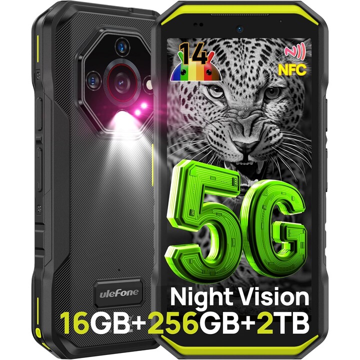 Ulefone Armor X32 Pro, 16GB+256GB/SD-2TB, 5G Smartphone, 64MP+16MP+25MP Camera, 5.65 Inch, 5500mAh, NFC, Green