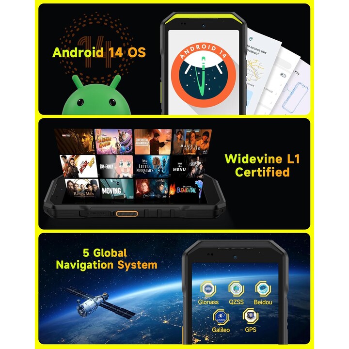 Ulefone Armor X32 Pro, 16GB+256GB/SD-2TB, smartphone 5G, 64 MP+16 MP+25 MP Camera, 5,65 pollici, 5500MAH, NFC, Orange