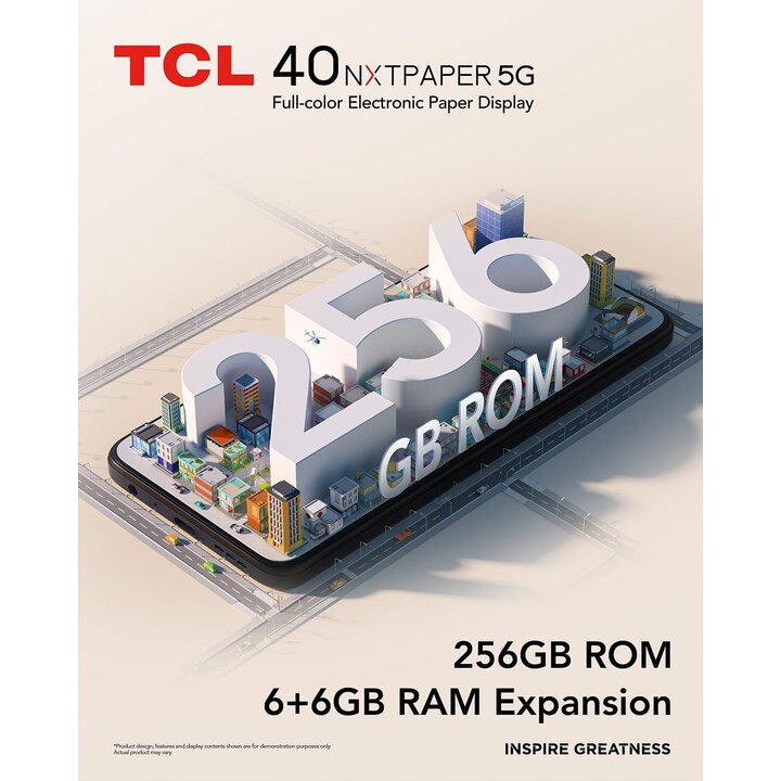 TCL 40 NXTPaper 5G, 12 GB (6+6) 256GB, SIM dual, 6.6 Pantalla 90Hz, cámara de 50mp, 5000 mAh, Android 13, negro