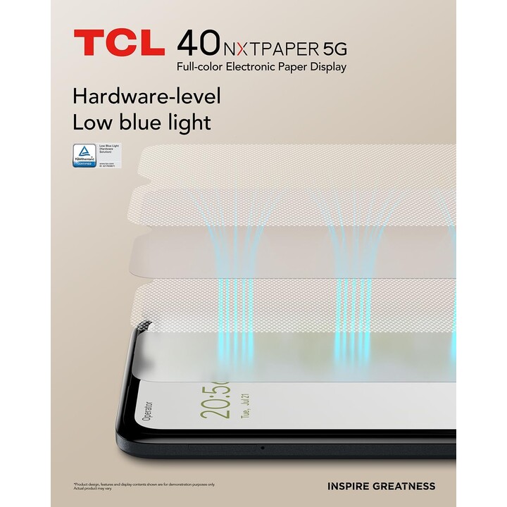 TCL 40 NXTPaper 5G, 12 GB (6+6) 256GB, SIM dual, 6.6 Pantalla 90Hz, cámara de 50mp, 5000 mAh, Android 13, negro