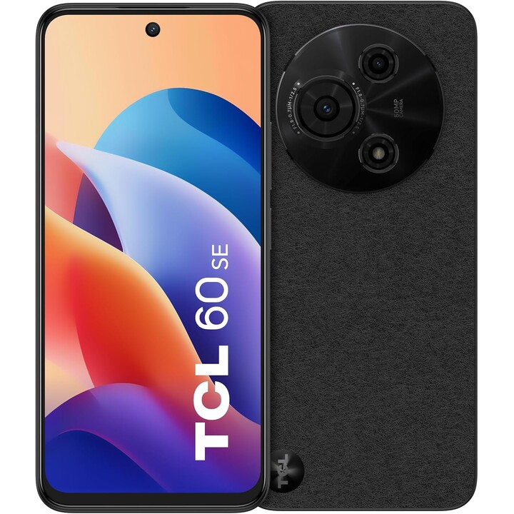 TCL 60 SE, 512GB ROM, 8GB RAM + 10GB Expansion, 50MP Camera, 6.67 HD+ Display, 5200mAh, Android 15, Dual SIM, Black
