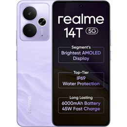 Realme 14T 5G, 8+256GB, 5260 mAh Batería, Dimensidad 6300, IP69, 50MP, pantalla AMOLED de 120Hz, púrpura