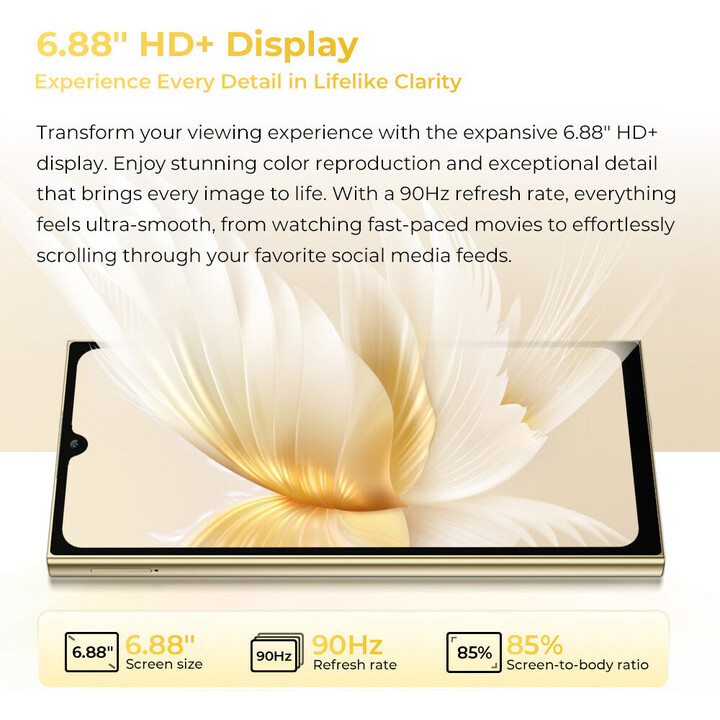 Oukitel C61 Pro, 8+16GB RAM 256GB, 6.88 Inches, 5150 mAh Dual SIM, Black