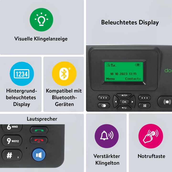 Telefono Doro 4100H GSM Tisch nero