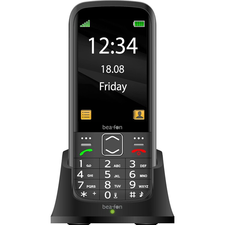 Beafon SL270 Silverline, Senior Telephone, SOS Call Button, 8,89 cm Display, Light Signal, Photo Contacts, Black